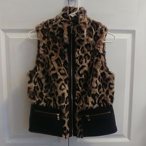 Faux Fur Leopard Print Vest